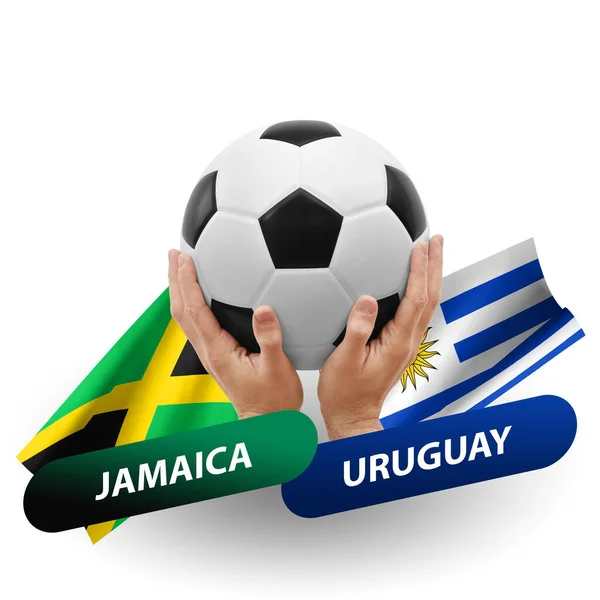 サッカー試合 ジャマイカ代表対ウルグアイ代表 — ストック写真