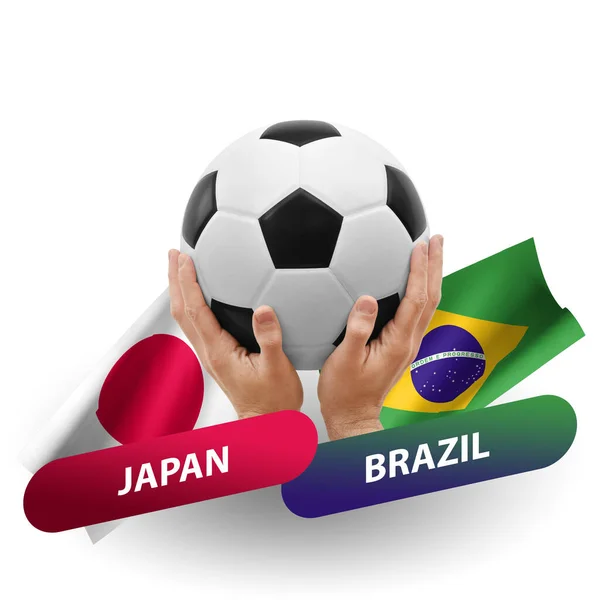 Soccer Football Competition Match National Teams Japan Brazil — Stockfoto