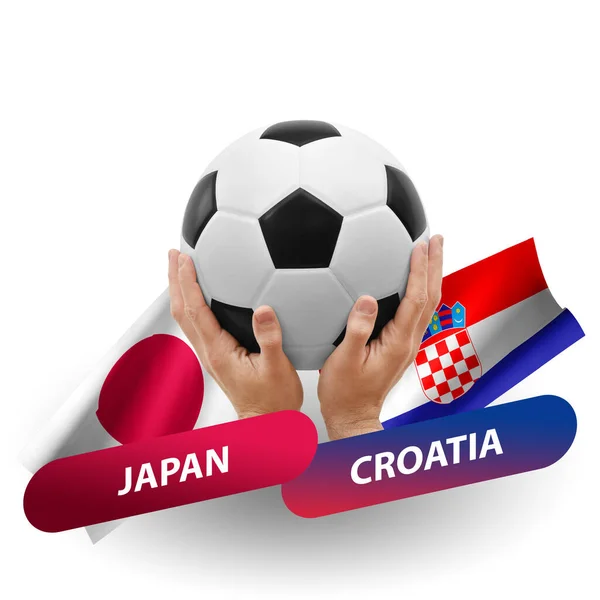 Soccer Football Competition Match National Teams Japan Croatia — стокове фото