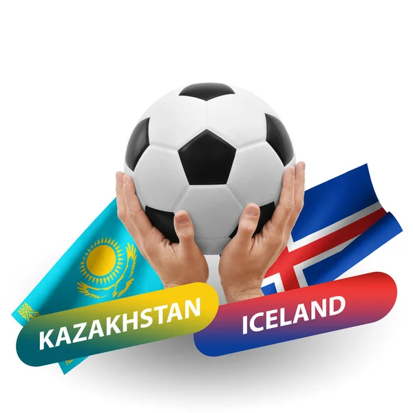 Fútbol Partido Competición Fútbol Equipos Nacionales Kazakhstan Iceland —  Fotos de Stock