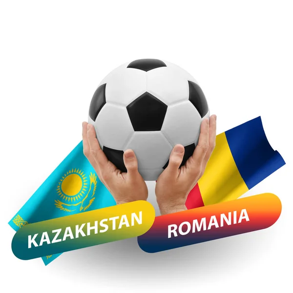 Soccer Football Competition Match National Teams Kazakhstan Romania — Stock Photo, Image