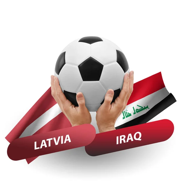 Fútbol Partido Competición Fútbol Equipos Nacionales Latvia Iraq — Foto de Stock