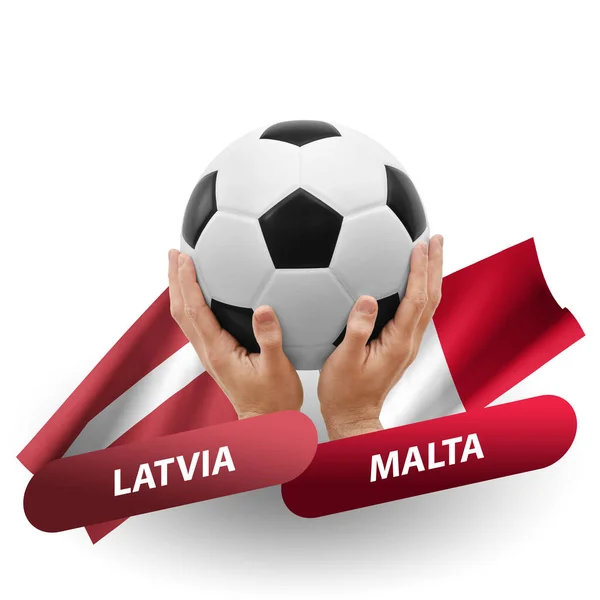 Soccer Football Competition Match National Teams Latvia Malta —  Fotos de Stock