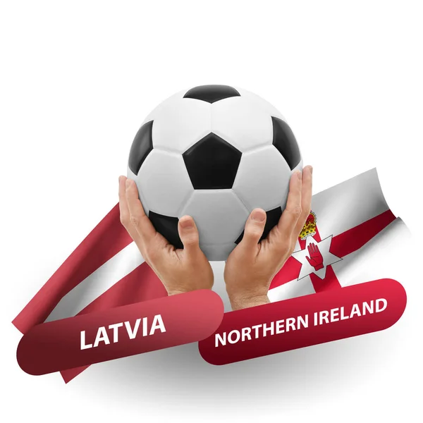 Soccer Football Competition Match National Teams Latvia Northern Ireland — Photo