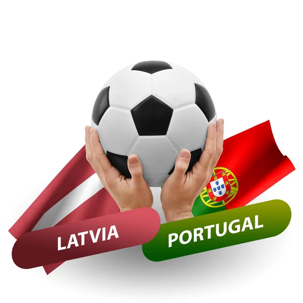 Soccer Football Competition Match National Teams Latvia Portugal — Stock Photo, Image