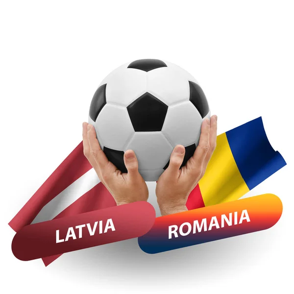 Match Football Compétition Équipes Nationales Latvia Roumanie — Photo