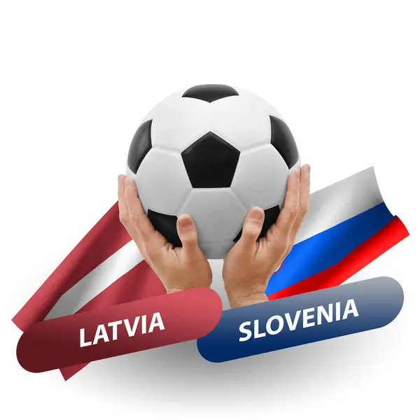 Soccer Football Competition Match National Teams Latvia Slovenia — Photo