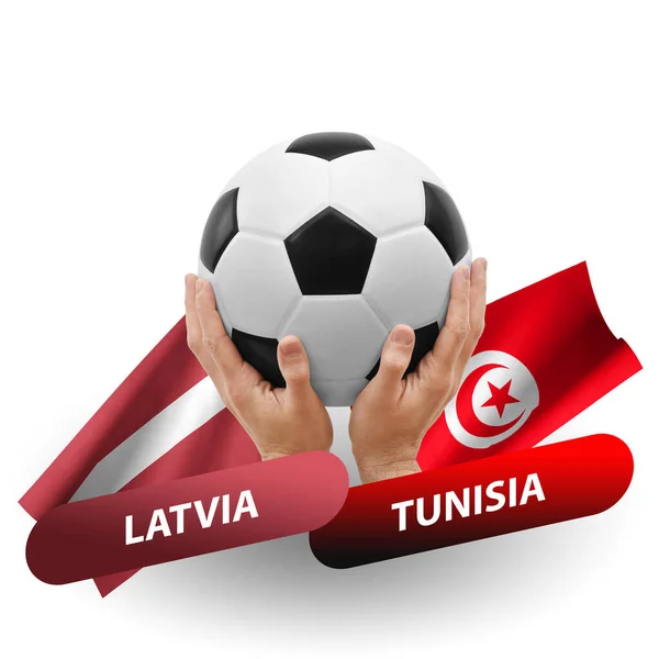 Match Football Compétition Équipes Nationales Latvia Tunisia — Photo