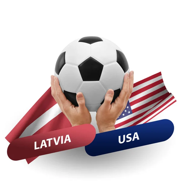 Soccer Football Competition Match National Teams Latvia Usa — Stockfoto