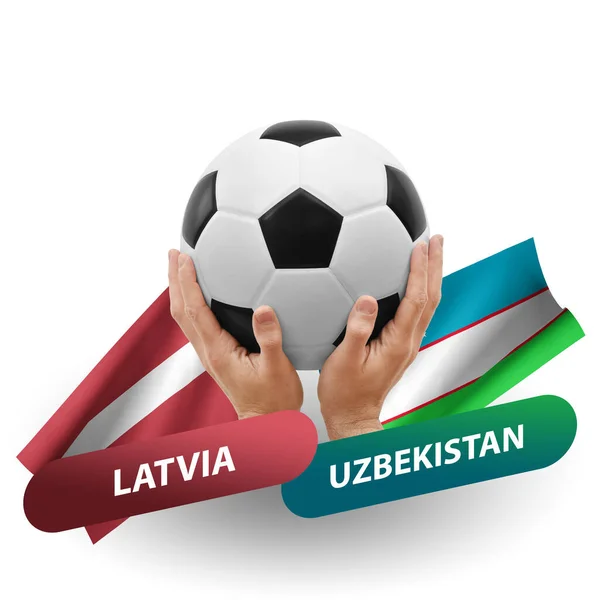 Match Football Compétition Équipes Nationales Latvia Uzbekistan — Photo