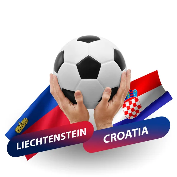 Soccer Football Competition Match National Teams Liechtenstein Croatia — Stockfoto