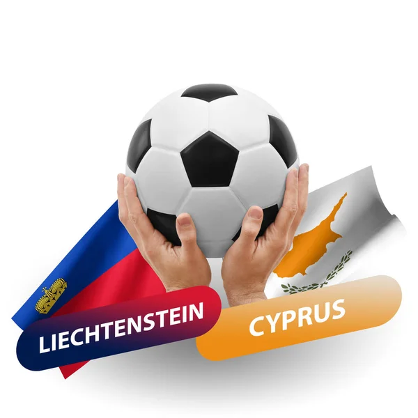 Soccer Football Competition Match National Teams Liechtenstein Cyprus — стокове фото
