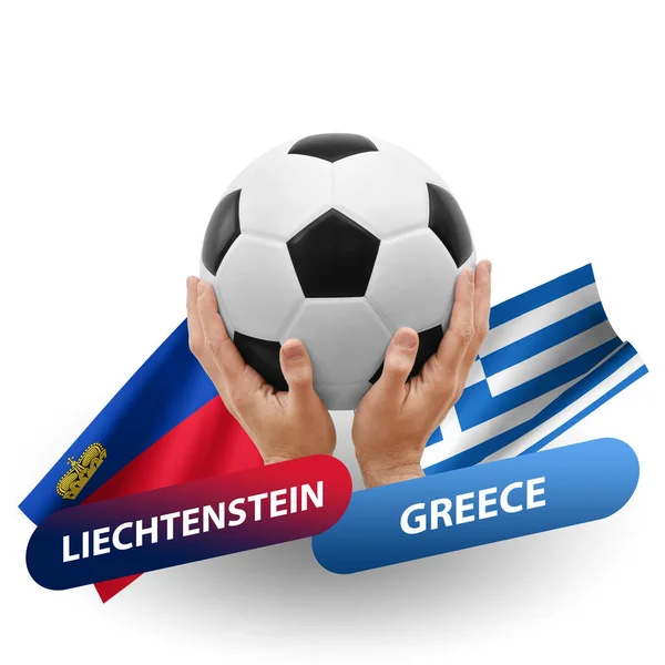 Soccer Football Competition Match National Teams Liechtenstein Greece — Stockfoto