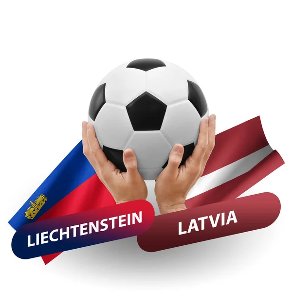 Match Football Compétition Équipes Nationales Liechtenstein Latvia — Photo