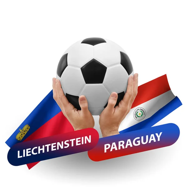 Futball Labdarúgó Verseny Mérkőzés Nemzeti Csapatok Lithe Paraguay — Stock Fotó