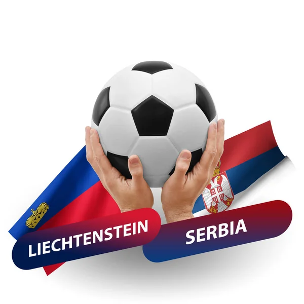 Match Football Compétition Équipes Nationales Liechtenstein Serbia — Photo