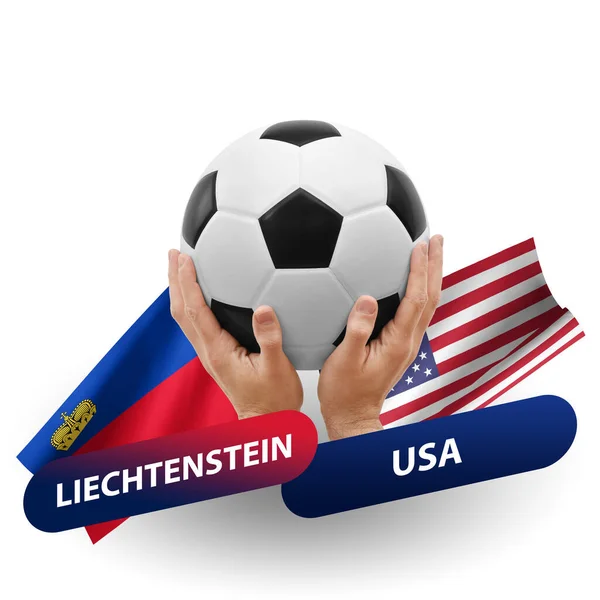 Soccer Football Competition Match National Teams Liechtenstein Usa — 图库照片