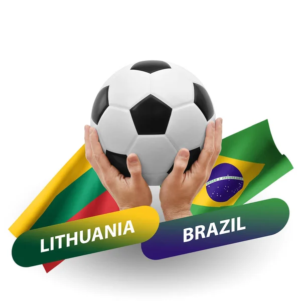 Fútbol Partido Competición Fútbol Las Selecciones Nacionales Lithuania Brasil —  Fotos de Stock