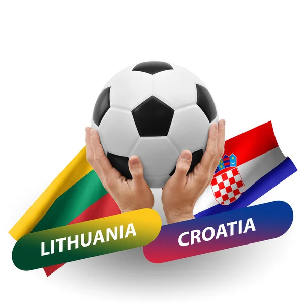 Soccer Football Competition Match National Teams Lithuania Croatia — Photo