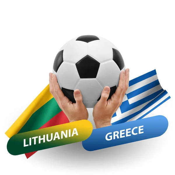 Soccer Football Competition Match National Teams Lithuania Greece — Stockfoto