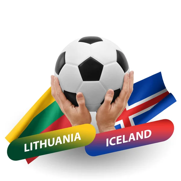 Fútbol Partido Competición Fútbol Las Selecciones Nacionales Lithuania Iceland —  Fotos de Stock