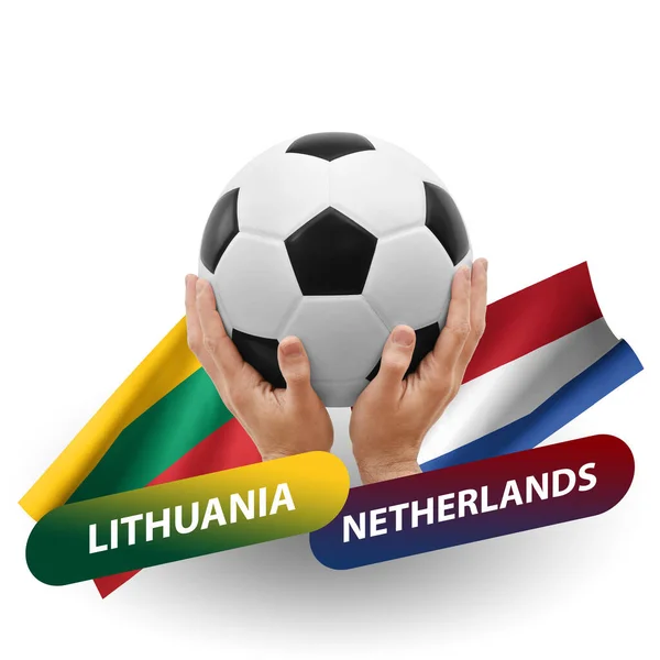 Soccer Football Competition Match National Teams Lithuania Netherlands — Fotografia de Stock