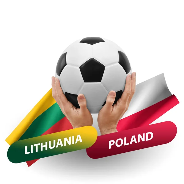 Football Match Compétition Football Équipes Nationales Lithuania Poland — Photo