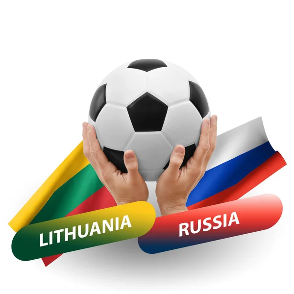 Soccer Football Competition Match National Teams Lithuania Russia — Stockfoto