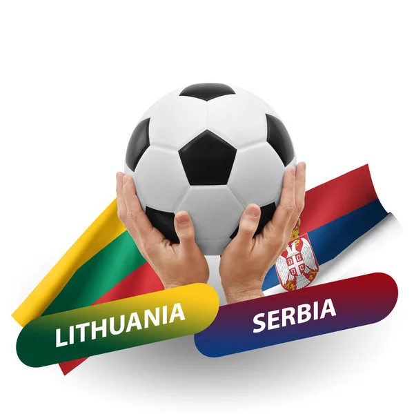 Soccer Football Competition Match National Teams Lithuania Serbia — Photo