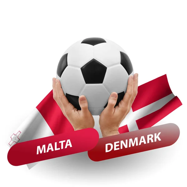 Soccer Football Competition Match National Teams Malta Denmark — Φωτογραφία Αρχείου