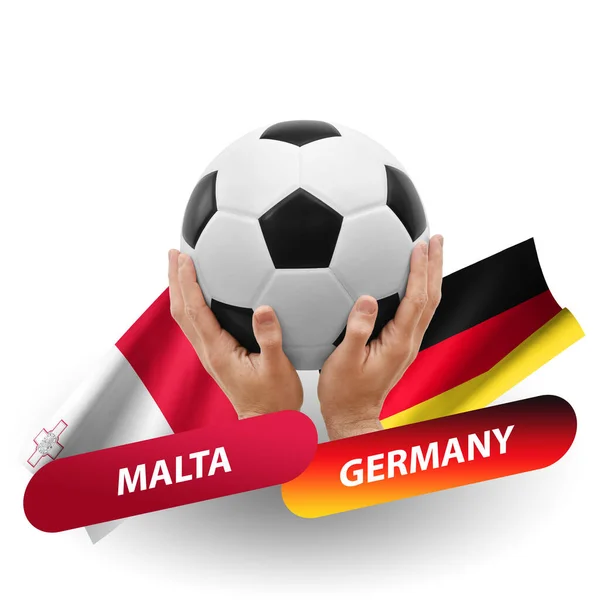 Soccer Football Competition Match National Teams Malta Germany — стоковое фото