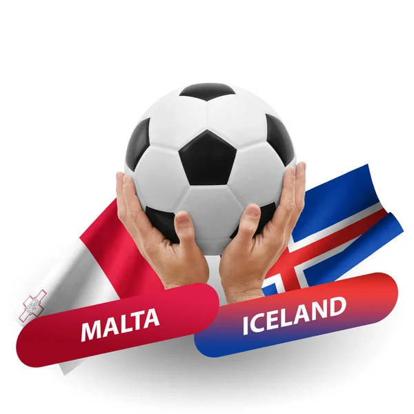 Soccer Football Competition Match National Teams Malta Iceland —  Fotos de Stock