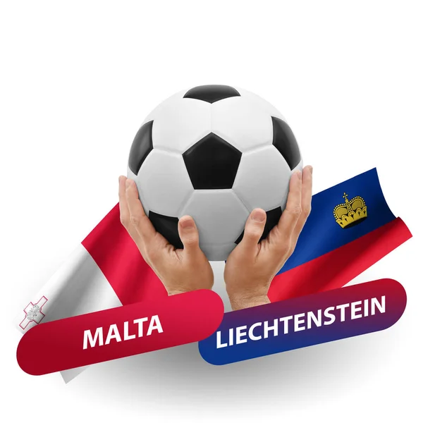 Soccer Football Competition Match National Teams Malta Liechtenstein — Zdjęcie stockowe