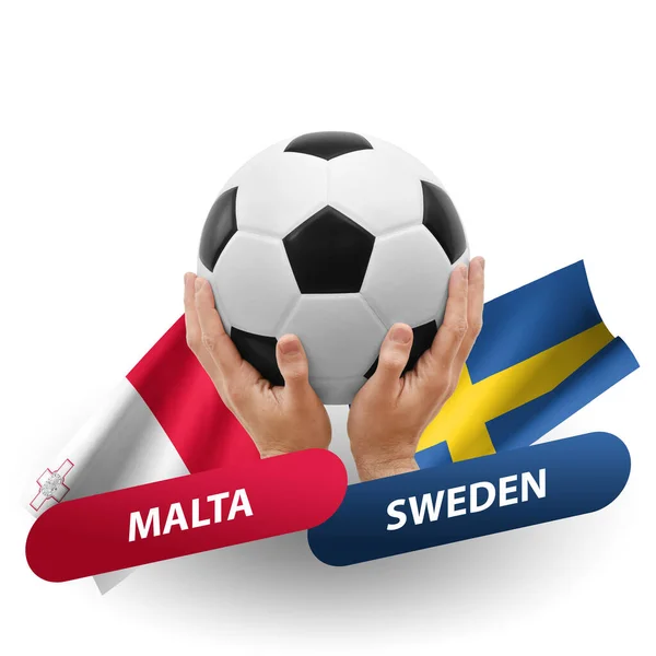 Soccer Football Competition Match National Teams Malta Sweden — Φωτογραφία Αρχείου