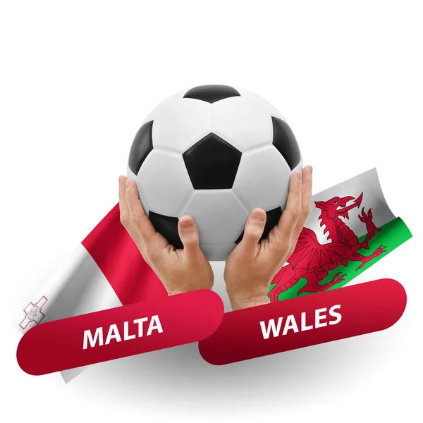 Soccer Football Competition Match National Teams Malta Wales — Stockfoto