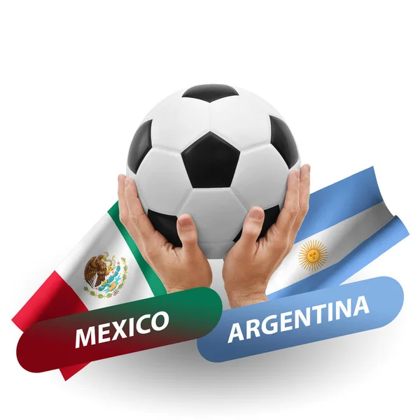 Soccer Football Competition Match National Teams Mexico Argentina — Stock fotografie