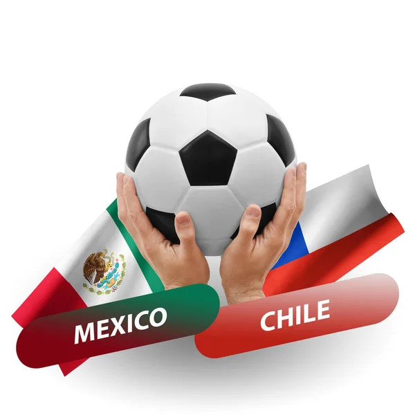 Soccer Football Competition Match National Teams Mexico Chile — Zdjęcie stockowe