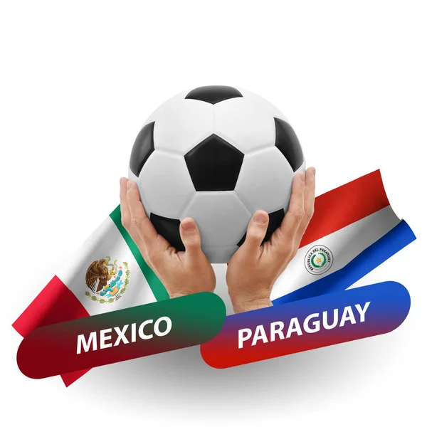 Soccer Football Competition Match National Teams Mexico Paraguay — Stock fotografie