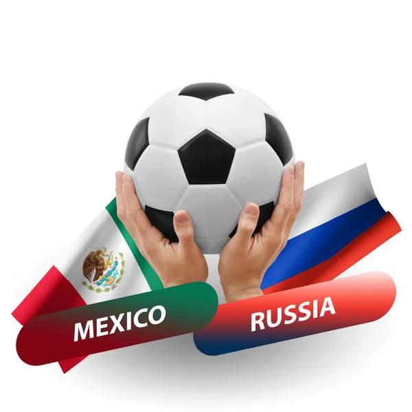 Soccer Football Competition Match National Teams Mexico Russia — Stockfoto