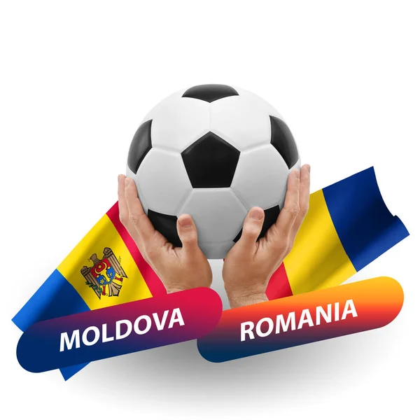 Soccer Football Competition Match National Teams Moldova Romania — Photo