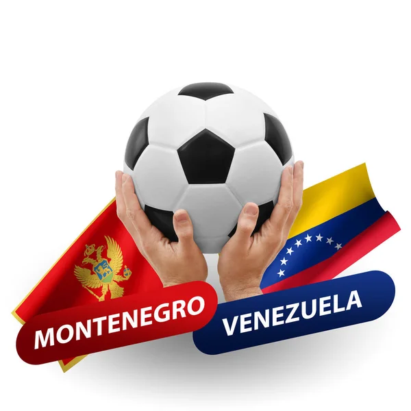 Soccer Football Competition Match National Teams Montenegro Venezuela — Stockfoto