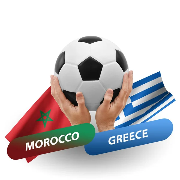 Soccer Football Competition Match National Teams Morocco Greece — Stock Photo, Image