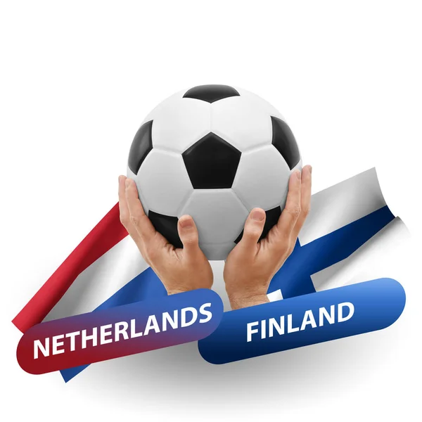 Soccer Football Competition Match National Teams Netherlands Finland — стоковое фото