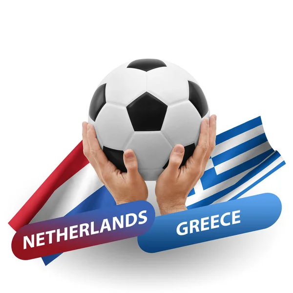 Soccer Football Competition Match National Teams Netherlands Greece — стокове фото