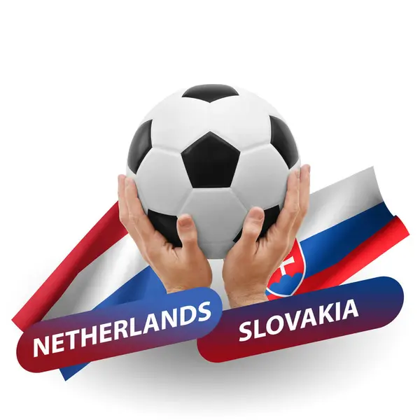 Soccer Football Competition Match National Teams Netherlands Slovakia — Stockfoto