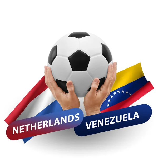 Soccer Football Competition Match National Teams Netherlands Venezuela — стоковое фото