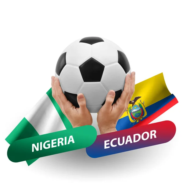 Soccer Football Competition Match National Teams Nigeria Ecuador — Stockfoto