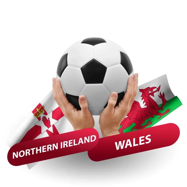 Fútbol Partido Competición Fútbol Equipos Nacionales Irlanda Del Norte Wales —  Fotos de Stock