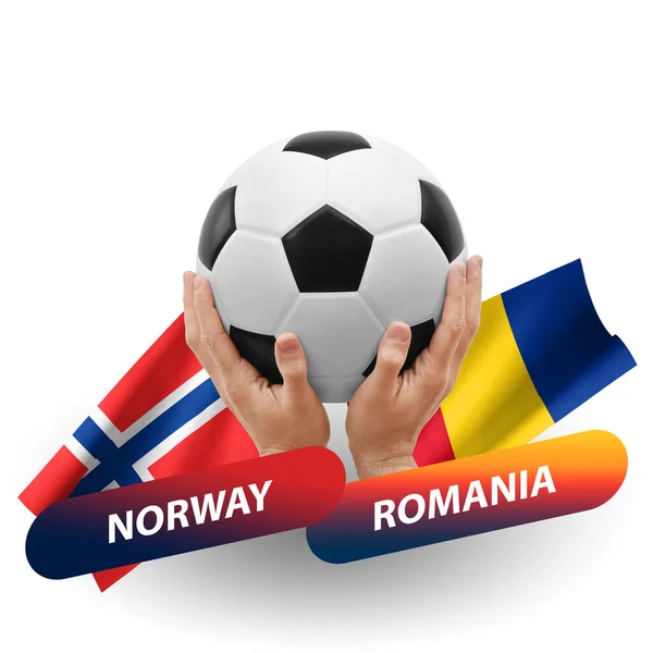 Soccer Football Competition Match National Teams Norway Romania — Photo