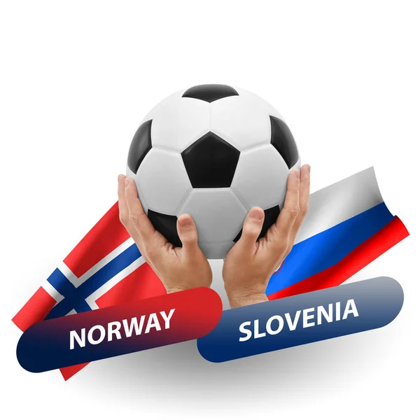 Soccer Football Competition Match National Teams Norway Slovenia — Stockfoto